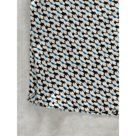 DKNY Womens Blouse Small White Printed Cap Sleeve - Picture 5 of 12